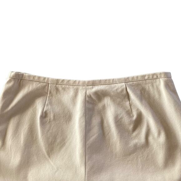 J. McLaughlin Khaki Cotton Ankle Pants Flat Front Career Office Work Wear Size 2 - Picture 3 of 8